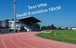 Test VMA jeudi 9 octobre 18h30 