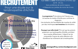 Volontaire étude tendinopathie d'Achille
